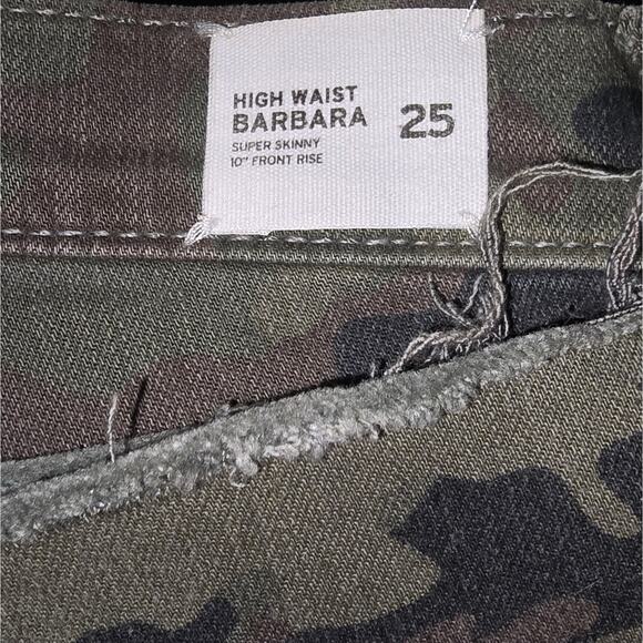 Hudson Barbara High Rise‎ Crop Raw Hem Camouflage Skinny Jeans Size 25 New - Picture 13 of 14